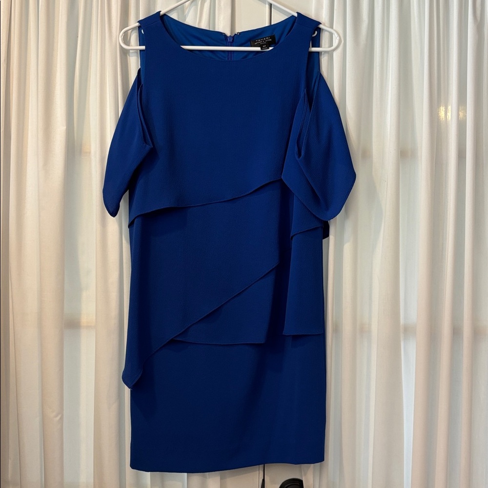 Tahari ASL Blue Layered Dress
